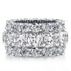 Cushion Cut Eternity Wedding Band for Women - Sterling Silver