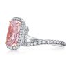 Halo Created Pink Sapphire Engagement Ring in Sterling Silver with Rose Gold Plating