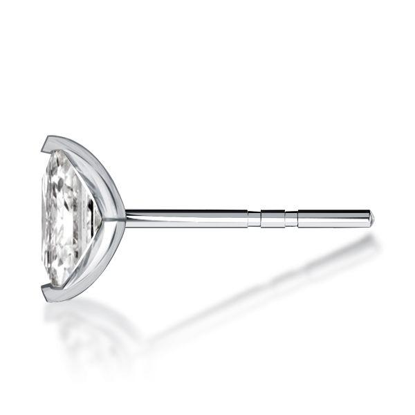 Baguette Cut Stud Earrings for Women in Sterling Silver