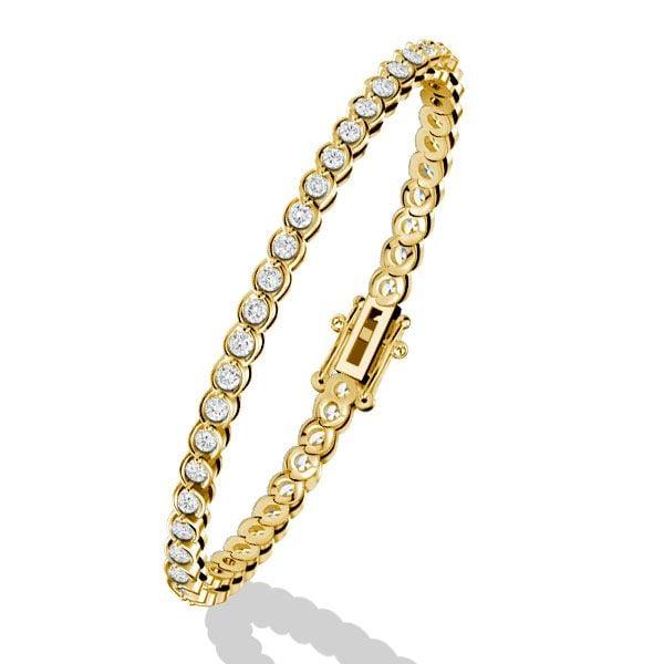 Classic Round Cut Tennis Bracelet for Women in 18K Gold Plated Sterling Silver