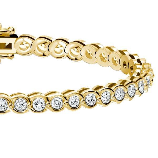 Classic Round Cut Tennis Bracelet for Women in 18K Gold Plated Sterling Silver
