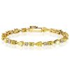 18K Gold Plated Yellow Topaz Tennis Bracelet | Emerald & Pear Cut | Sterling Silver