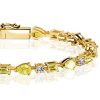 18K Gold Plated Yellow Topaz Tennis Bracelet | Emerald & Pear Cut | Sterling Silver