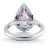Pear Pink Sapphire Double Halo Ring | Sterling Silver Engagement Ring