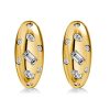 18K Gold Plated Sterling Silver Hoop Earrings with Multi-Cut Stones
