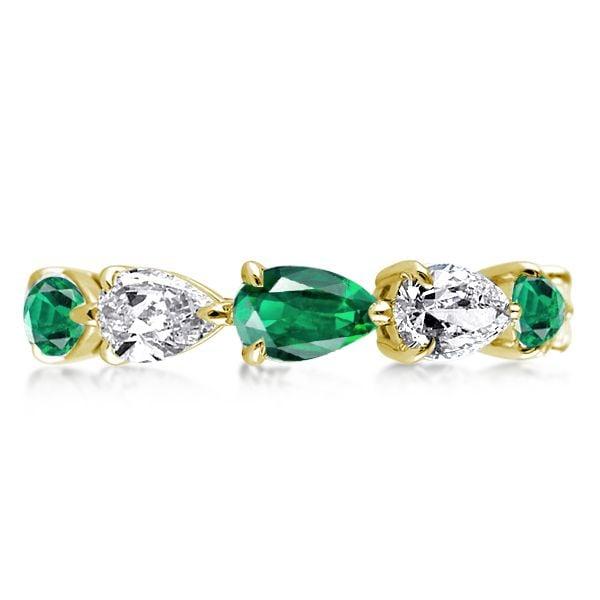 Pear Eternity Wedding Band in 18K Gold Plated Sterling Silver with 3.75 CT. TW. Stones