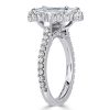 Radiant Cut Halo Engagement Ring - 925 Sterling Silver Vintage Style