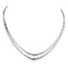 Sterling Silver Round Cut Double Chain Necklace - 18 Inch