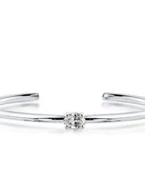 Classic Oval Cut Cuff Bracelet in Sterling Silver with 0.75 CT. TW Stones
