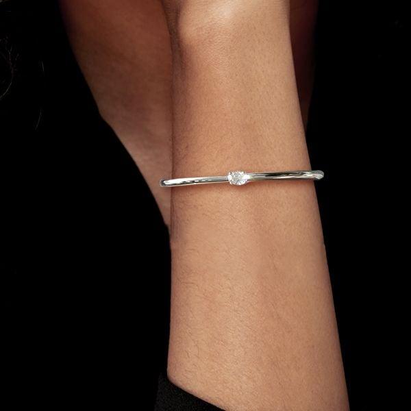 Classic Oval Cut Cuff Bracelet in Sterling Silver with 0.75 CT. TW Stones