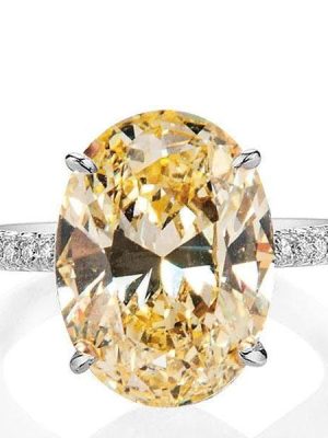 Oval Champagne Sapphire Engagement Ring - Sterling Silver Under 0
