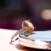 Oval Champagne Sapphire Engagement Ring - Sterling Silver Under 0