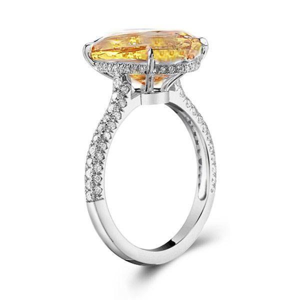 Oval Champagne Sapphire Engagement Ring - Sterling Silver Under 0
