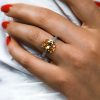 Oval Champagne Sapphire Engagement Ring - Sterling Silver Under 0
