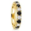 18K Gold Plated Sterling Silver Eternity Stackable Band Set - Black & White Stones