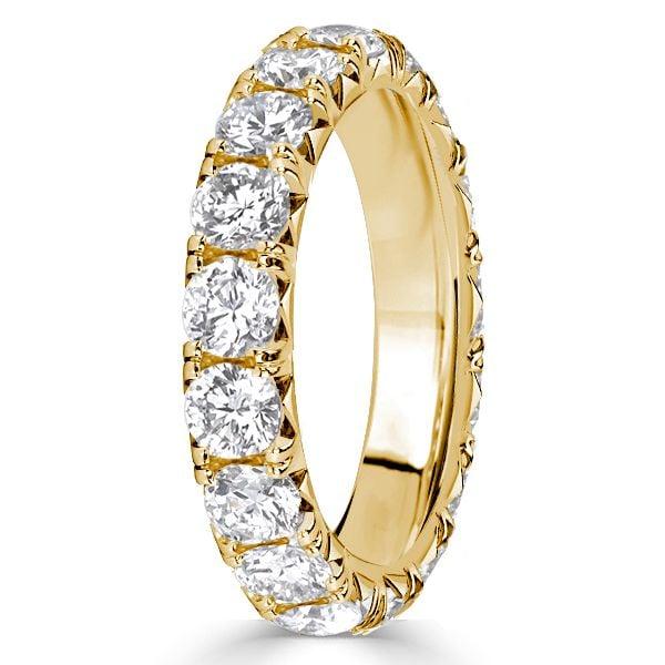 18K Gold Plated Sterling Silver Eternity Stackable Band Set - Black & White Stones