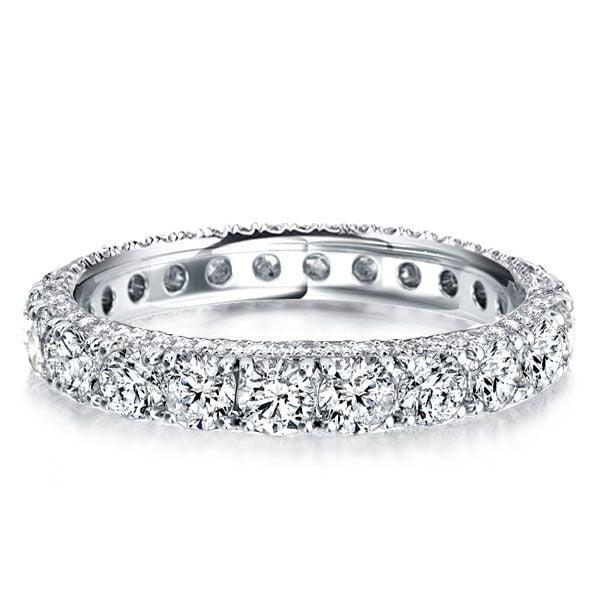 925 Sterling Silver Peekaboo Eternity Wedding Band with Round Cut Stones (2.45 CT. TW)