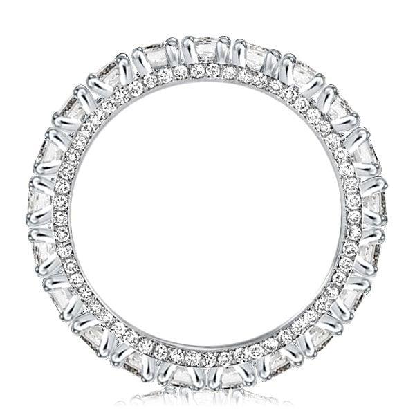 925 Sterling Silver Peekaboo Eternity Wedding Band with Round Cut Stones (2.45 CT. TW)