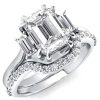 Amazing Solitaire Three Stone Bridal Set Sterling Silver 4.88 CT. TW.