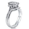 Amazing Solitaire Three Stone Bridal Set Sterling Silver 4.88 CT. TW.