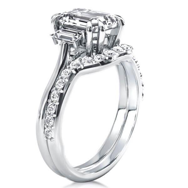 Amazing Solitaire Three Stone Bridal Set Sterling Silver 4.88 CT. TW.
