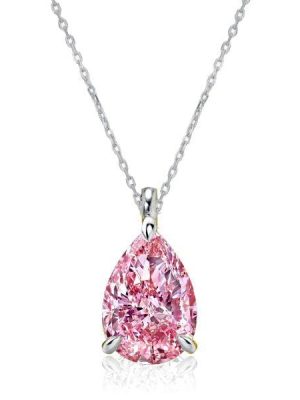 Classic Pink Sapphire Pendant Necklace in 925 Sterling Silver