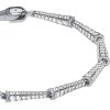 Pave Setting Lola Linked Bracelet in Sterling Silver with Diamond Simulants