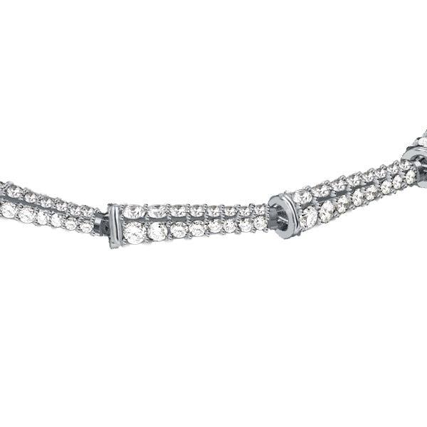Pave Setting Lola Linked Bracelet in Sterling Silver with Diamond Simulants