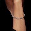 Pave Setting Lola Linked Bracelet in Sterling Silver with Diamond Simulants