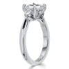 Emerald Cut Three Stone Engagement Ring Sterling Silver 1.95 CTW