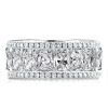 8.75 CT. TW. Cushion Cut Band Ring in Rhodium Plated 925 Sterling Silver