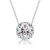 Vintage Style Round Cut White Sapphire Necklace and Earrings Jewelry Set in Rhodium Plated Sterling Silver