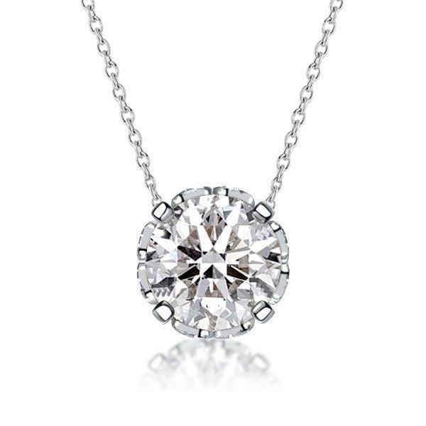 Vintage Style Round Cut White Sapphire Necklace and Earrings Jewelry Set in Rhodium Plated Sterling Silver