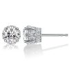 Vintage Style Round Cut White Sapphire Necklace and Earrings Jewelry Set in Rhodium Plated Sterling Silver
