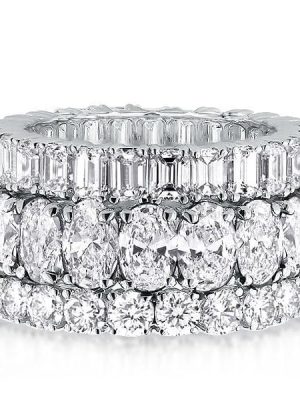 Emerald Cut Wedding Band for Women in Sterling Silver with High-Impact Stones