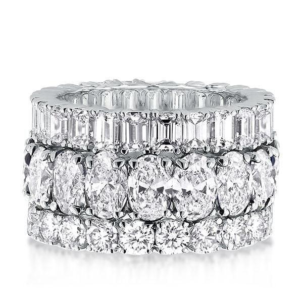 Emerald Cut Wedding Band for Women in Sterling Silver with High-Impact Stones