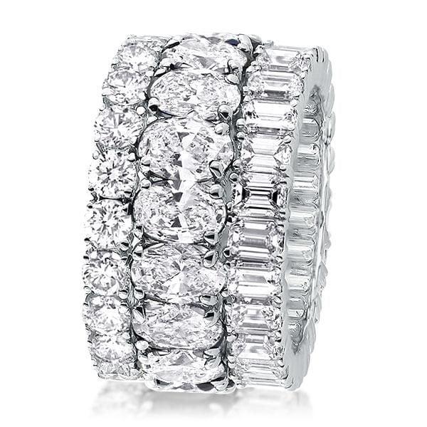 Emerald Cut Wedding Band for Women in Sterling Silver with High-Impact Stones