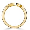 18K Gold Plated Sterling Silver Horseshoe Engagement Ring with Channel Set Stones
