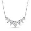 Pear Cut Created White Sapphire Pendant Necklace in Rhodium Plated 925 Sterling Silver
