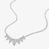 Pear Cut Created White Sapphire Pendant Necklace in Rhodium Plated 925 Sterling Silver
