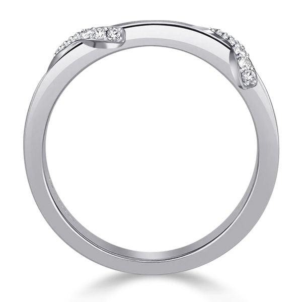 Blue Sapphire Ribbon Wedding Band in Sterling Silver (0.48 CTW)