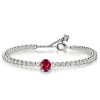 Ruby Tennis Bracelet for Women in Sterling Silver - Oval & Round Cut