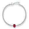 Ruby Tennis Bracelet for Women in Sterling Silver - Oval & Round Cut