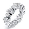 Women's Pear Cut Eternity Wedding Band, Bezel Setting, 5.68 CT. TW., 925 Sterling Silver