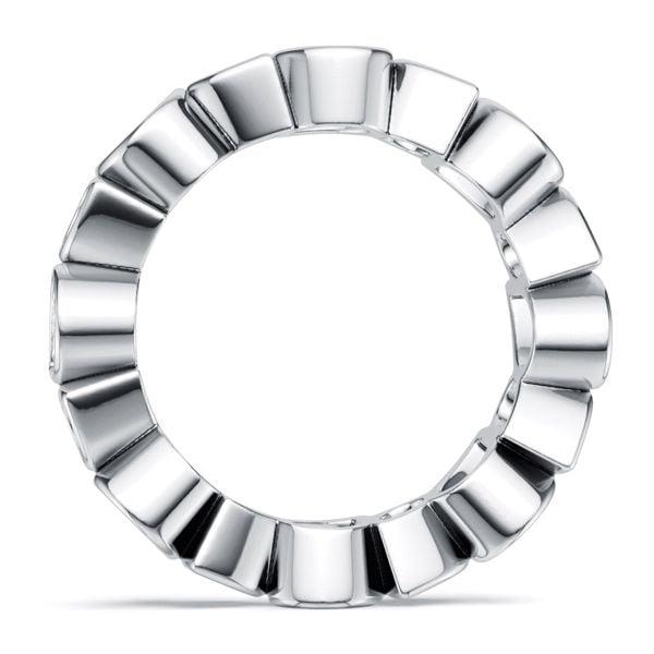 Women's Pear Cut Eternity Wedding Band, Bezel Setting, 5.68 CT. TW., 925 Sterling Silver