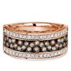 Two-Tone Black Diamond Wedding Band | 0.96 CTW Multi-Row Sterling Silver Ring
