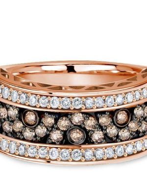 Two-Tone Black Diamond Wedding Band | 0.96 CTW Multi-Row Sterling Silver Ring