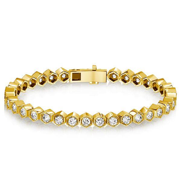Round Cut Honeycomb Bracelet for Women - 925 Sterling Silver