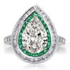 Pear Cut Double Halo Engagement Ring in Sterling Silver