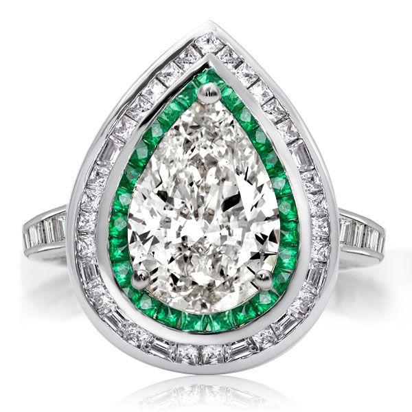 Pear Cut Double Halo Engagement Ring in Sterling Silver